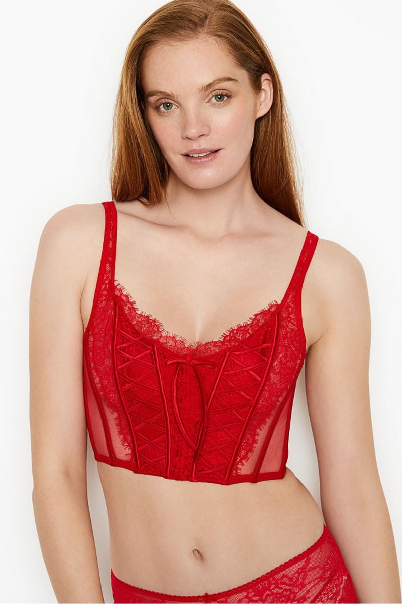 Victoria's Secret Dream Angels Spitze Unlined Non Wired Corset Bra Top Rot | 149587YQR