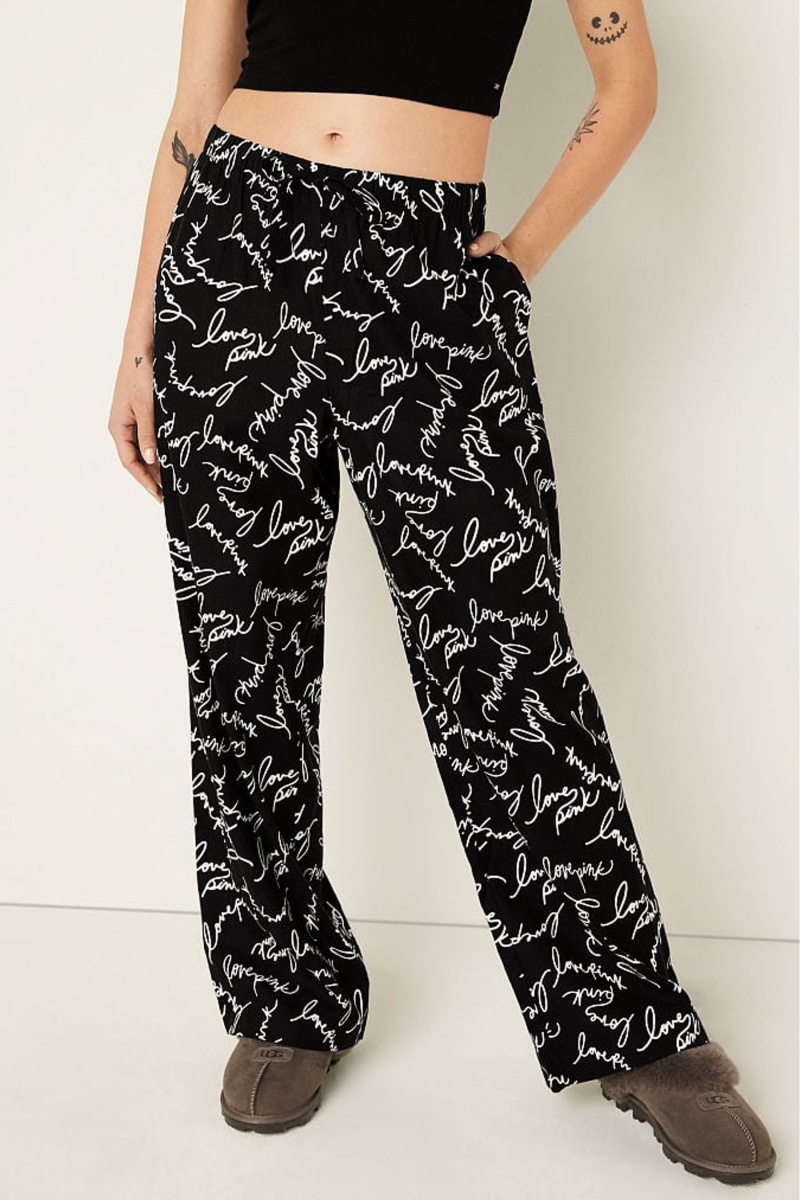 Victoria\'s Secret Flannel Pyjama Bottoms Schwarz | 391805GAE