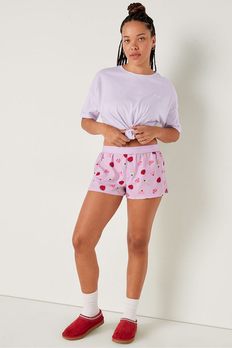 Victoria's Secret Flannel Pyjama Kurzes Dunkelgrau | 569842RMV