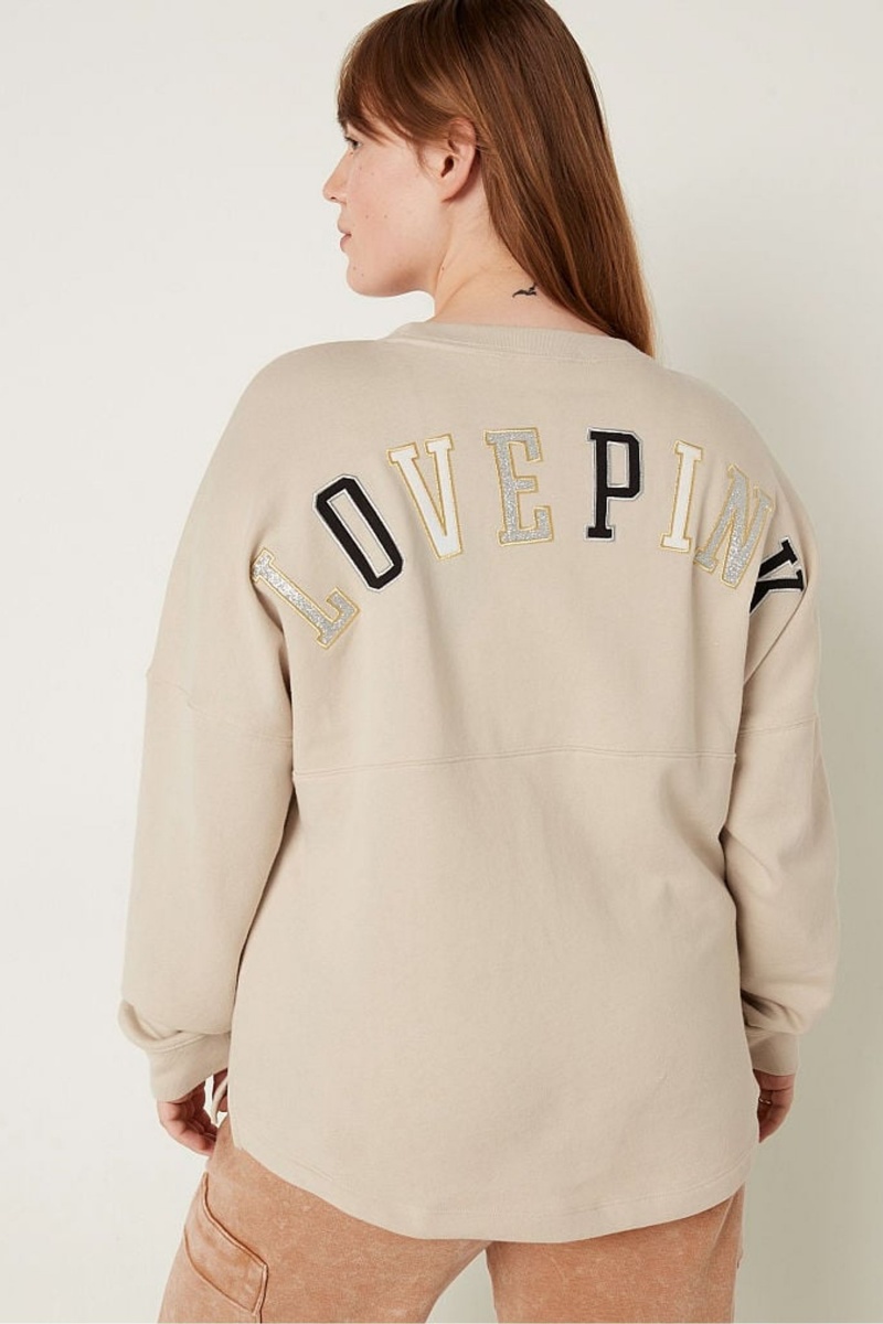 Victoria's Secret Fleece Long Sleeve Oversized Sweatshirt Grün | 896734KZF