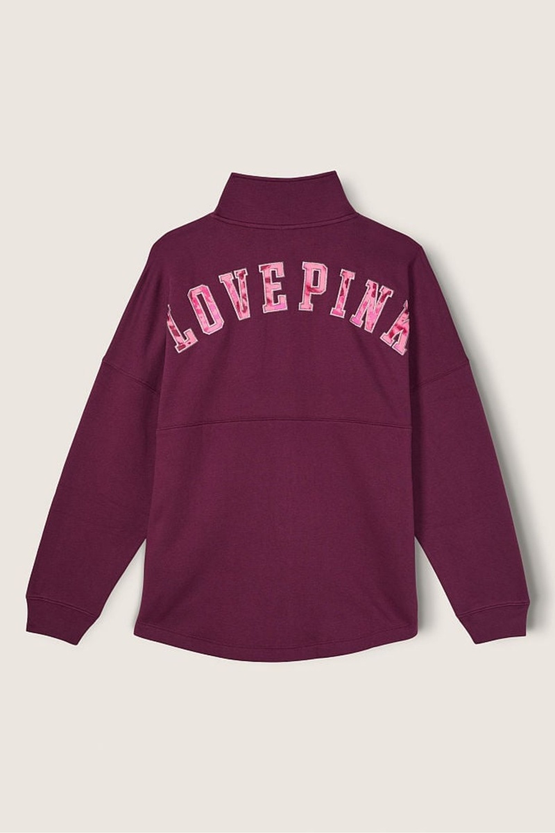 Victoria's Secret Fleece Oversized ZipUp Sweatshirt Bordeaux | 706529IXO