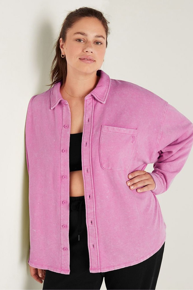 Victoria\'s Secret Fleece Shirt Jacket Blau Waschen | 683240MLK