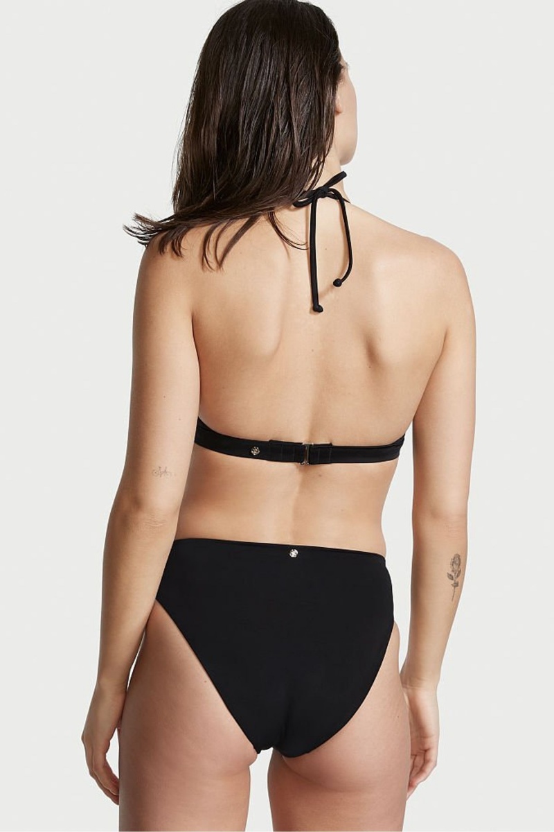 Victoria's Secret Halterneck Triangle Bikini Top Schwarz | 512479PGY