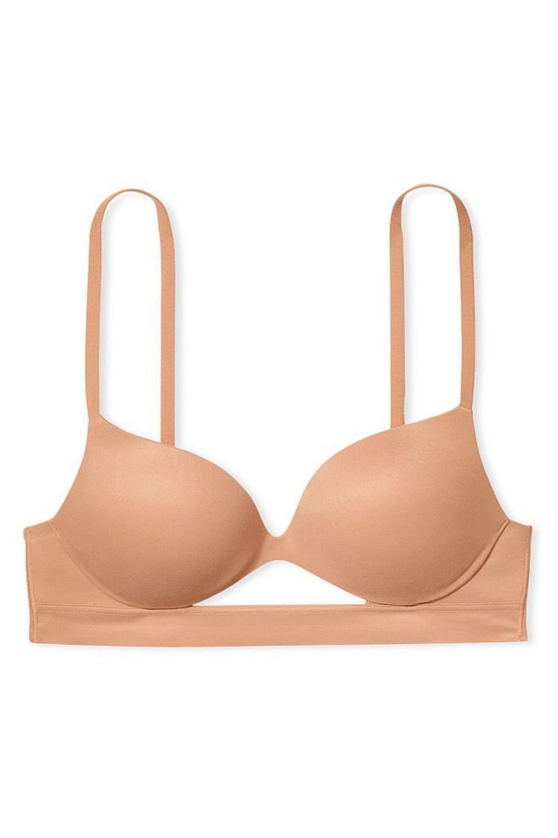 Victoria's Secret Incredible Smooth Non Wired Push Up Bra Toasted Sugar Nude | 235174NUA