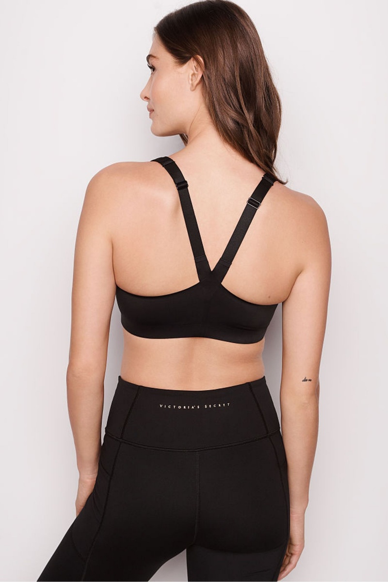 Victoria's Secret Knockout High Impact Racerback Zip Up Sports Bra Schwarz | 058697TCF