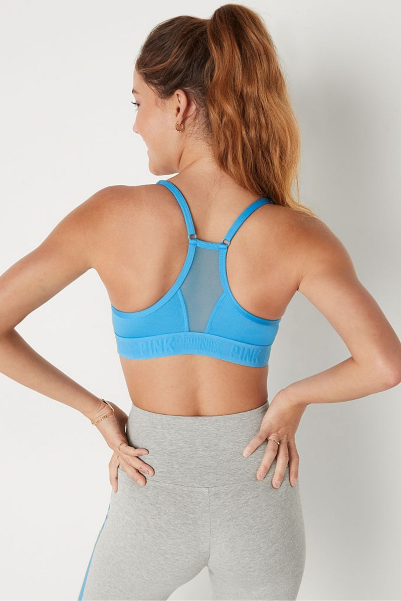 Victoria's Secret Lightly Gefütterte Low Impact Sports Bra Azurblau Blau | 351087TRB