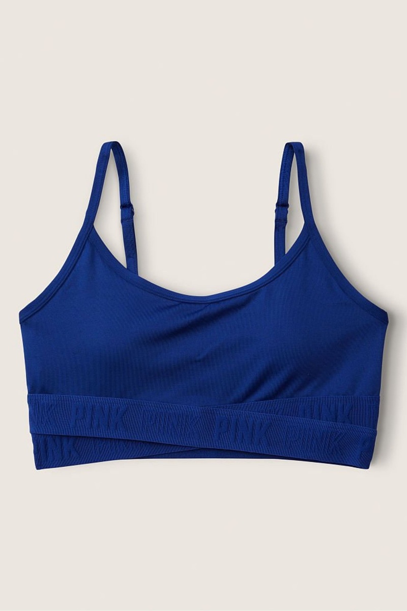 Victoria's Secret Lightly Gefütterte Low Impact Crossover Sports Bra Blau | 504362THE