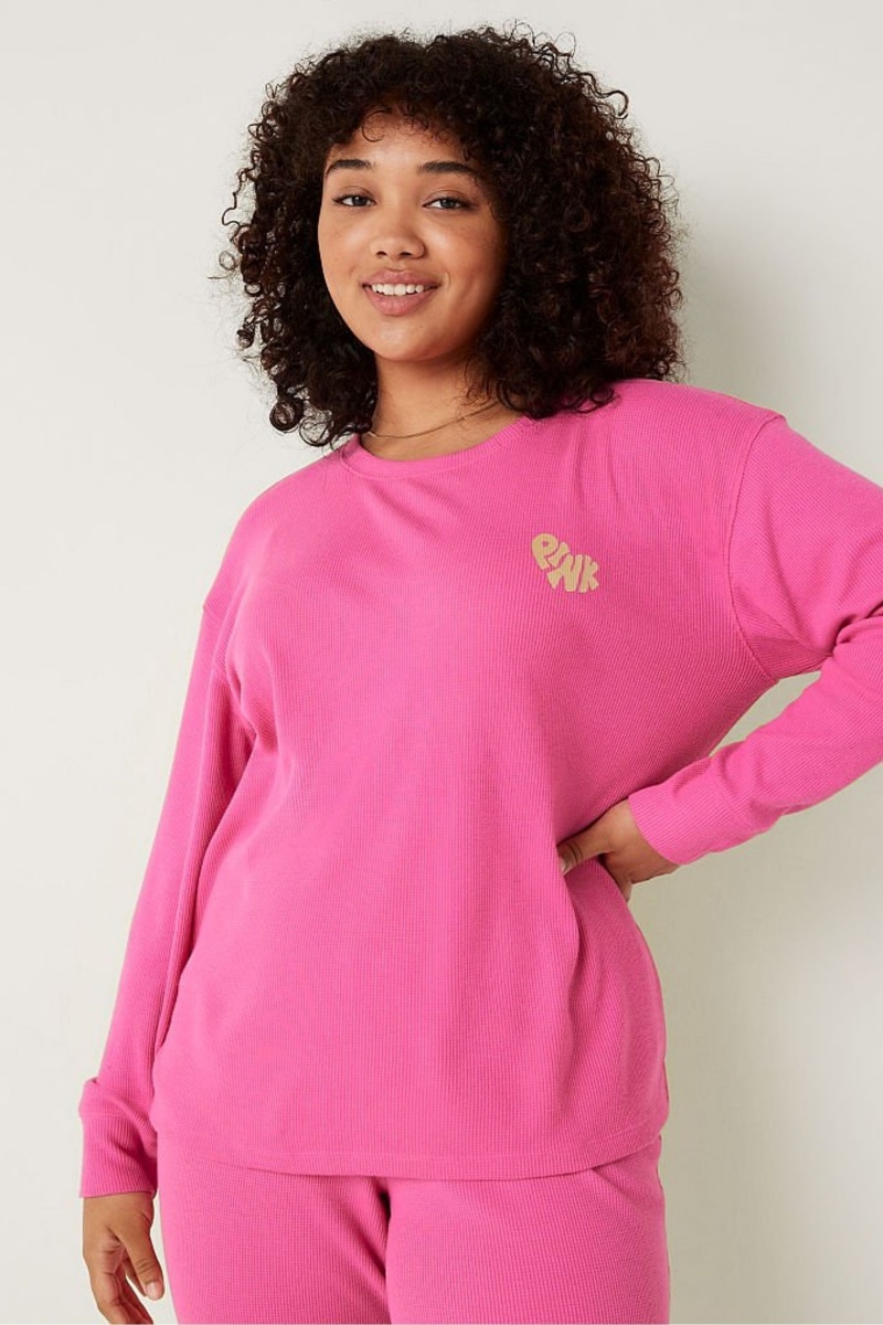 Victoria\'s Secret Long Sleeve Pyjama Top Rosa | 985263DIO