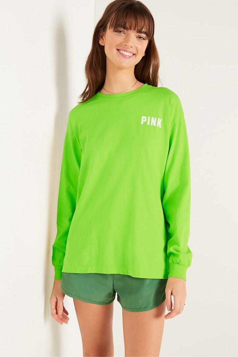 Victoria\'s Secret Long Sleeve T-Shirt Grün | 305842YTC