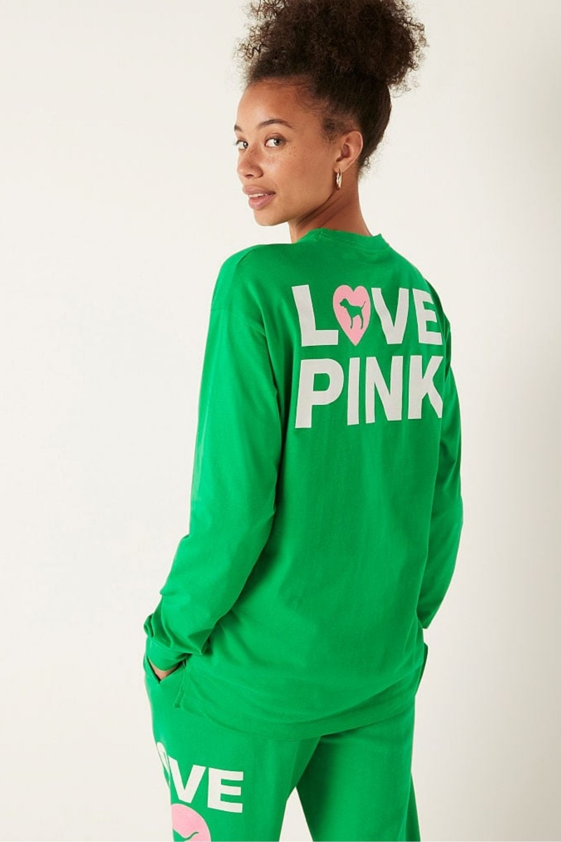 Victoria's Secret Long Sleeve T-Shirt Grün | 472610RJP