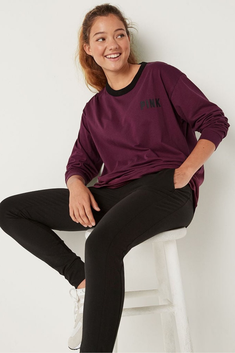 Victoria's Secret Long Sleeve T-Shirt Schwarz | 352471SHP