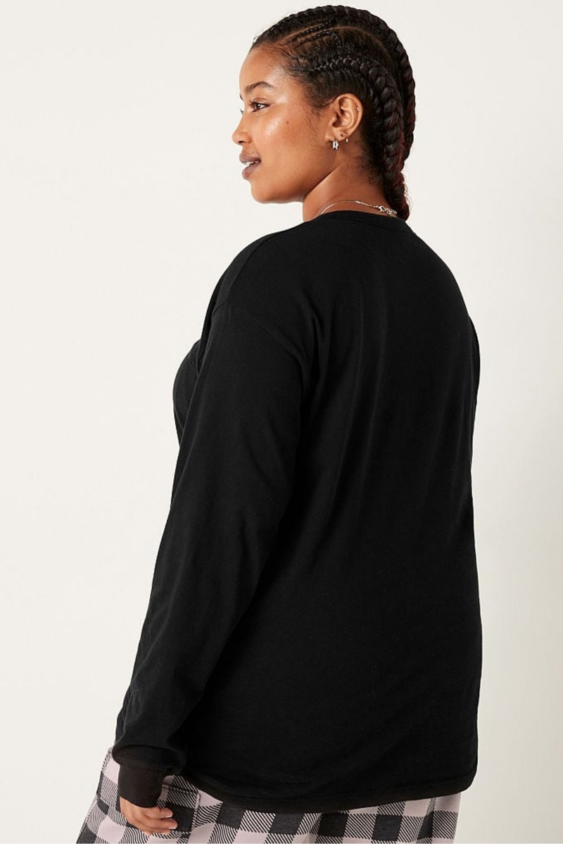 Victoria's Secret Long Sleeve T-Shirt Schwarz | 352904ZAS