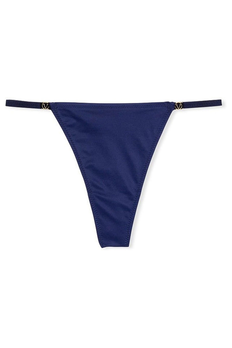 Victoria's Secret Love Cloud Smooth Tanga Knickers Navy Blau | 147390ZIX