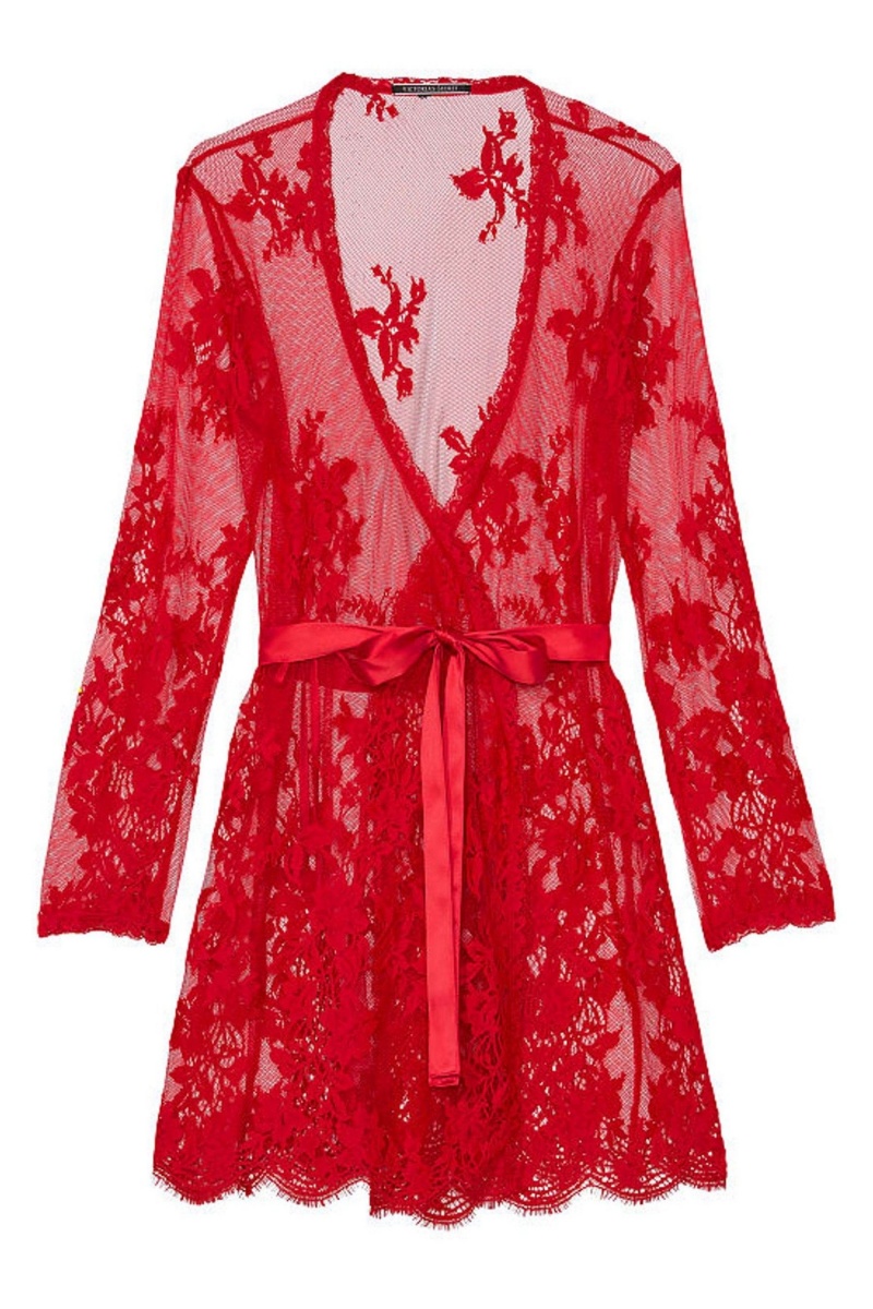 Victoria's Secret Luxe Lingerie Spitze Kurzes Dressing Gown Rot | 426015DGY