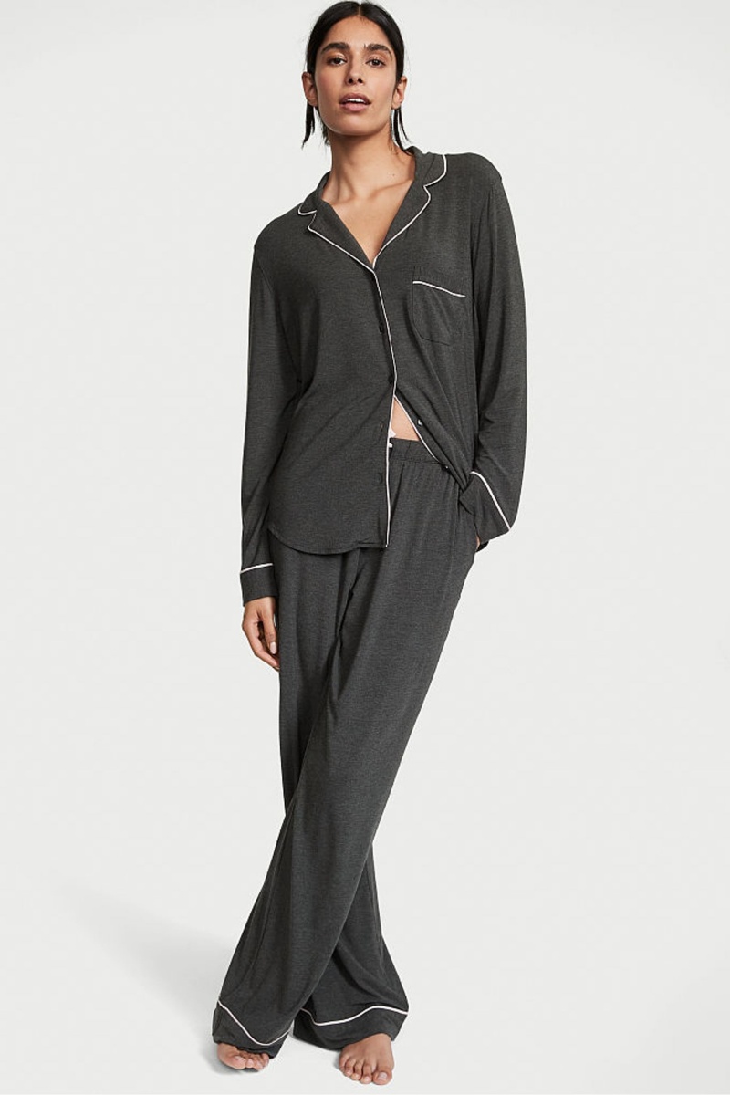 Victoria\'s Secret Modal Long Pyjamas Grau | 324957GOA