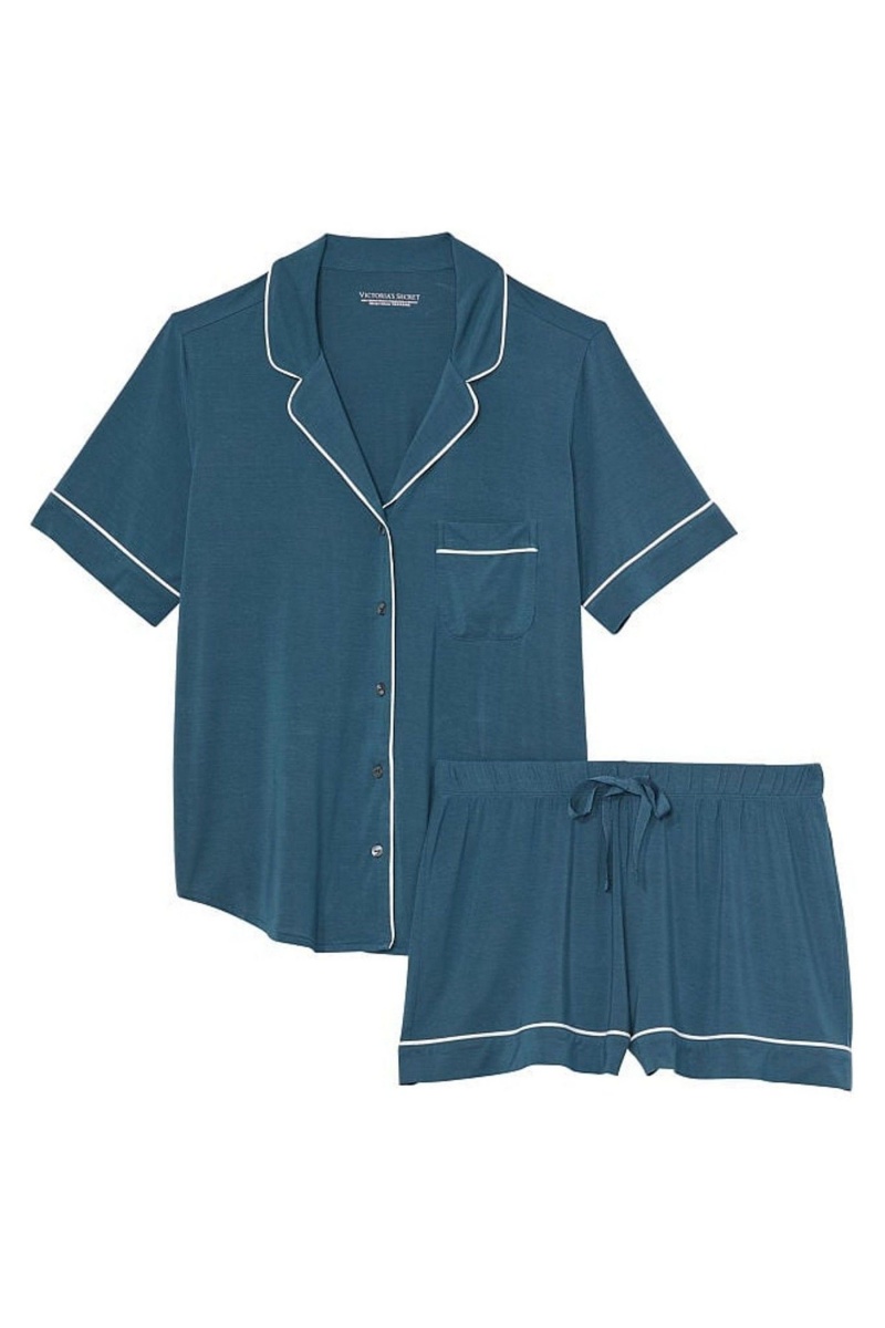 Victoria's Secret Modal Pyjama Kurzes Pyjamas Set Blau | 358964CNS