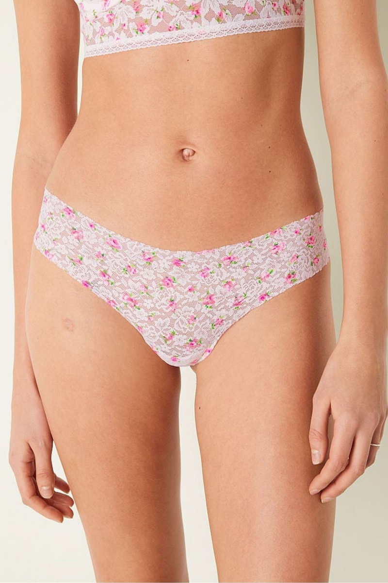 Victoria\'s Secret No-Show No Show Tanga Spitze Knickers Weiß | 485170SYQ