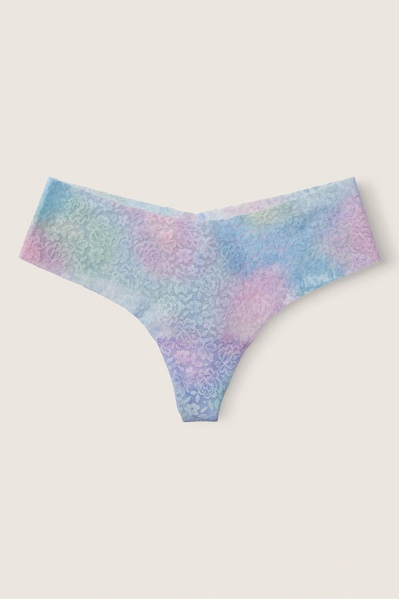 Victoria\'s Secret No Show Tanga Spitze Knickers Blau | 091874DWK