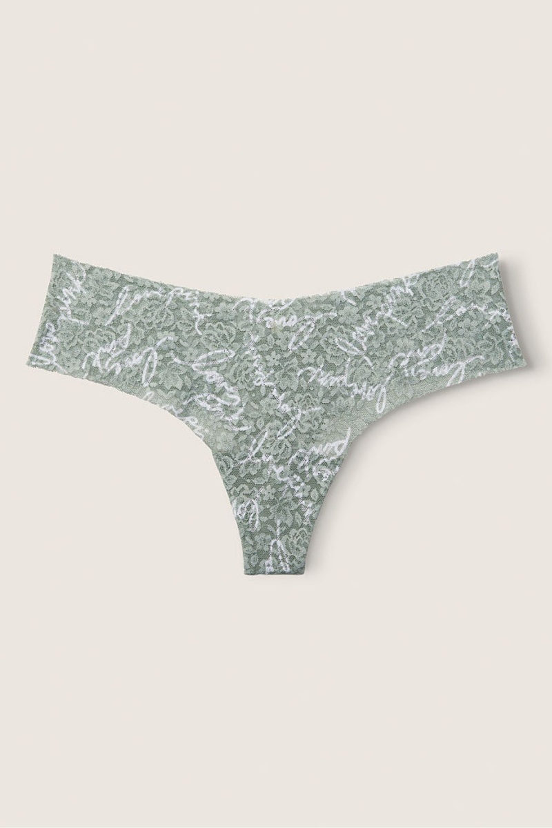 Victoria\'s Secret No Show Tanga Spitze Knickers Blau | 530812GTK