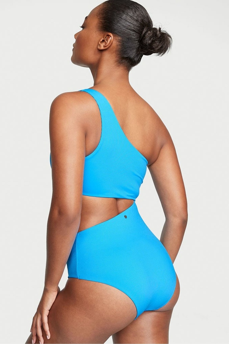 Victoria's Secret One Shoulder Swimsuit Blau | 870164WTN