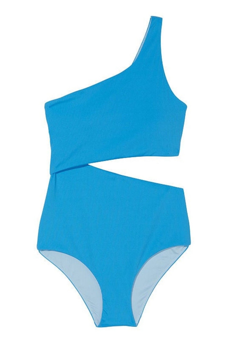 Victoria's Secret One Shoulder Swimsuit Blau | 870164WTN