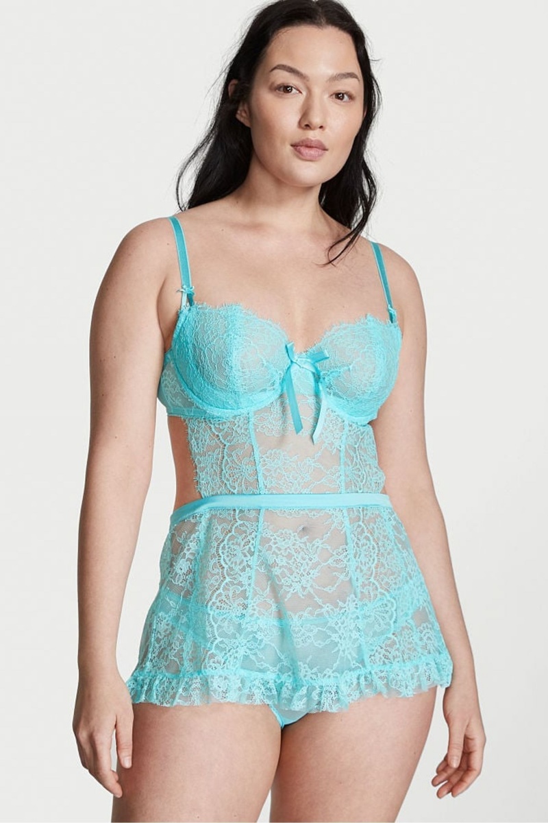 Victoria\'s Secret Open Back Babydoll Blau | 052347WDX