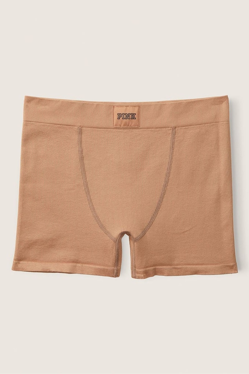 Victoria's Secret Period Pants High Taille Rib Seamless Boxer Brief Iced Mocha Nude | 283740GTV