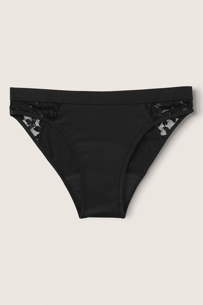 Victoria\'s Secret Period Pants Spitze Period Bikini Knicker Schwarz | 238549BGT