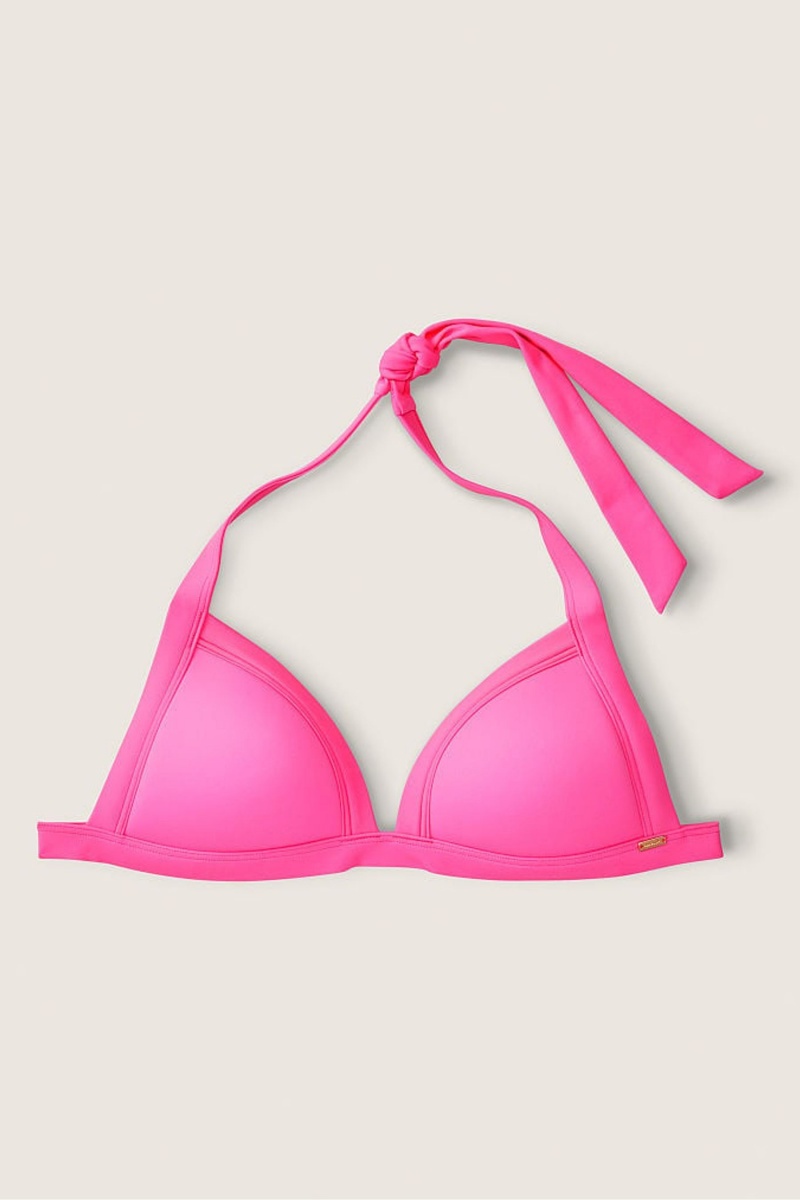 Victoria's Secret Push Up Triangle Bikini Top Rosa Rosa | 250876OZD