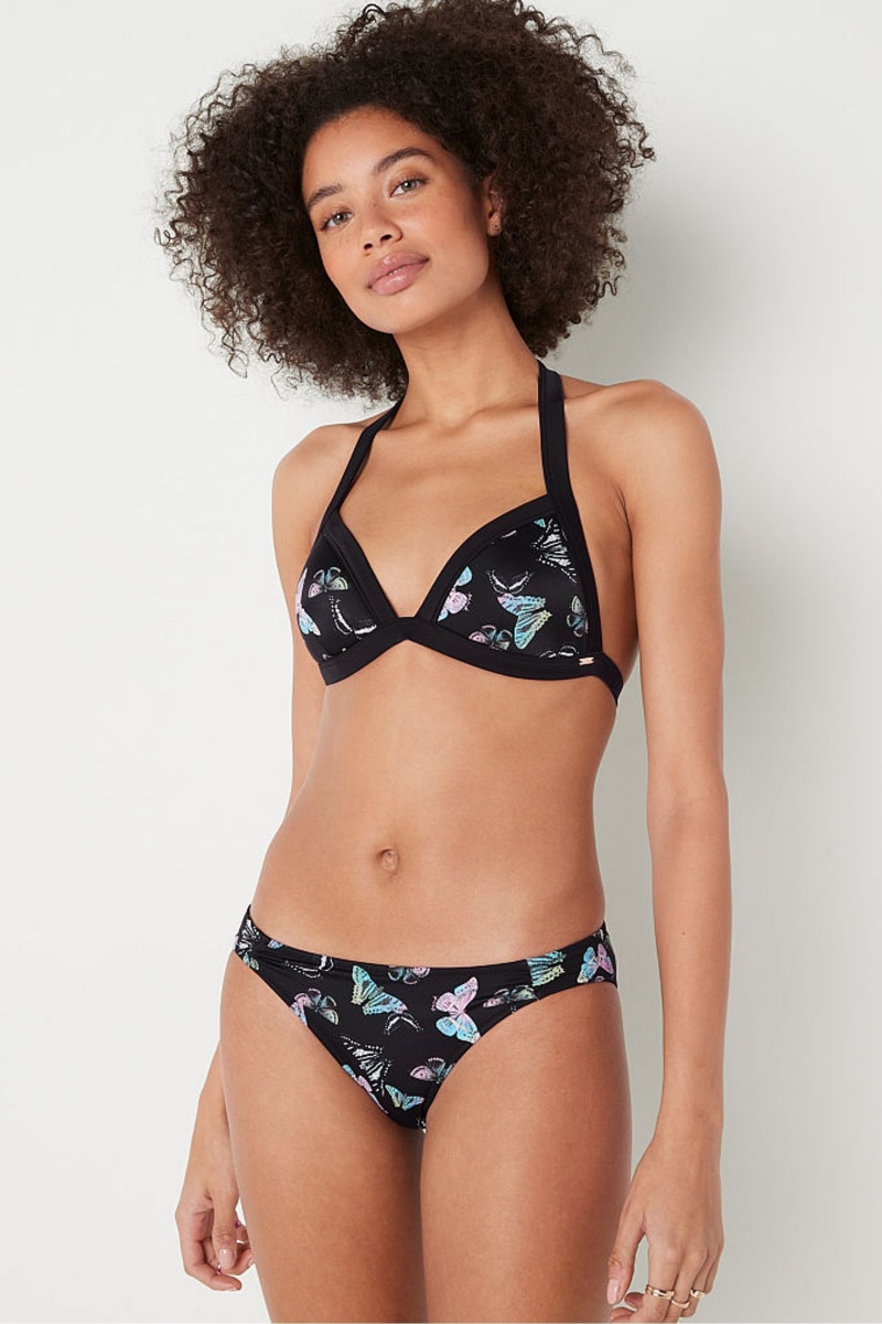 Victoria\'s Secret Push Up Triangle Halterneck Bikini Top Dunkelgrau | 391245QEP