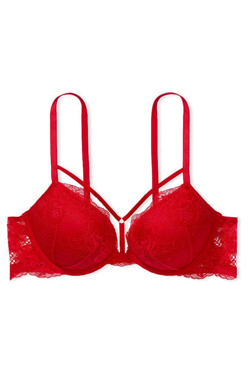 Victoria's Secret Riemchen Fishnet Spitze Bra Rot | 432608GEC