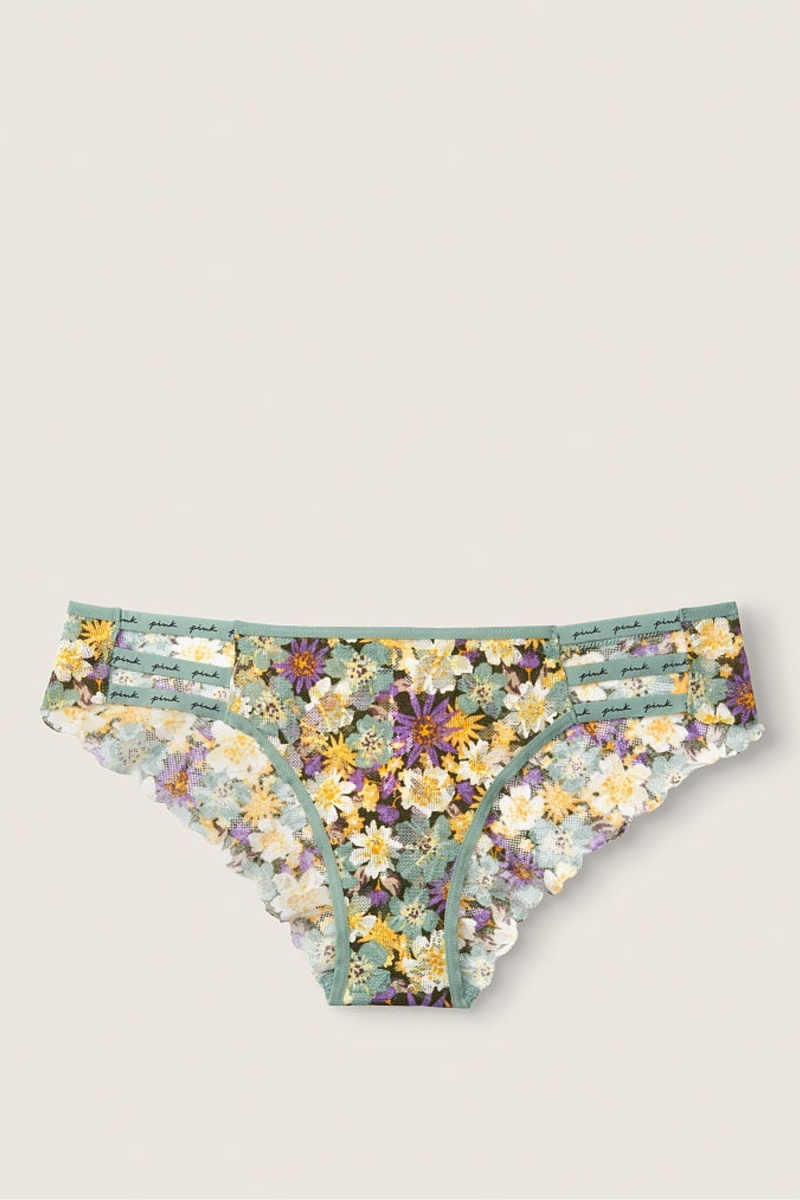 Victoria\'s Secret Riemchen Spitze Logo Cheeky Knickers Schwarz | 734590QPI