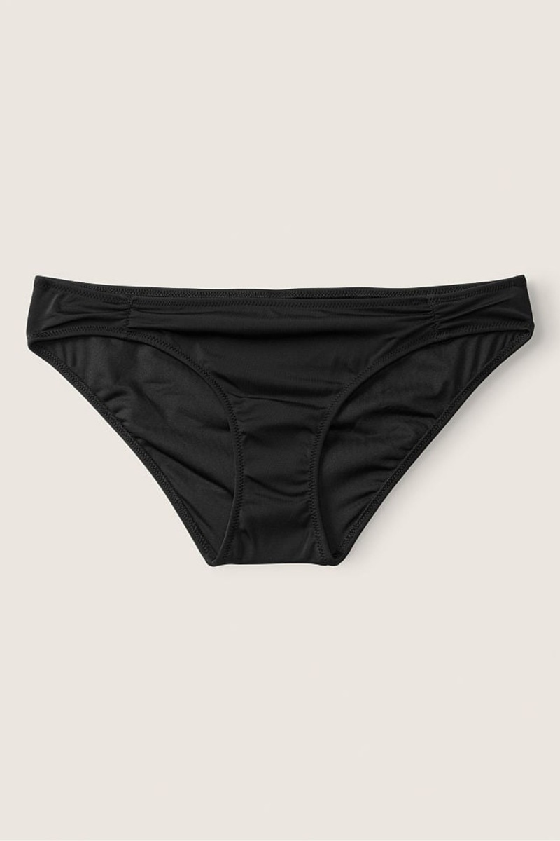 Victoria's Secret Ruched Front Bikini Bottoms Schwarz | 504736VLD