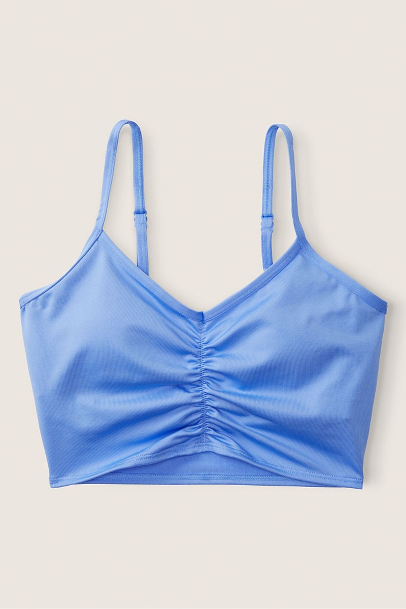 Victoria's Secret Ruched Lightly Gefütterte Low Impact Sports Bra Blau | 152643YIT