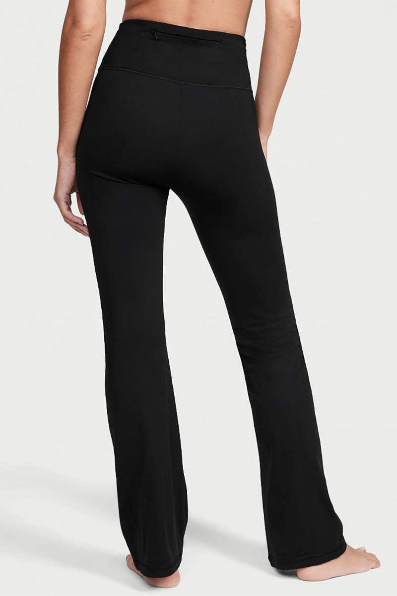 Victoria's Secret Ruched Weite Leg Flare Legging Schwarz | 092647NSV