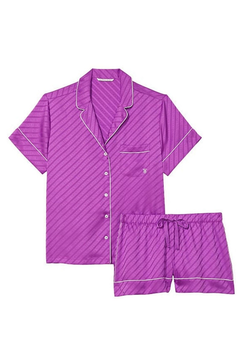 Victoria's Secret Satin Kurzes Pyjamas Lila | 105924IPS