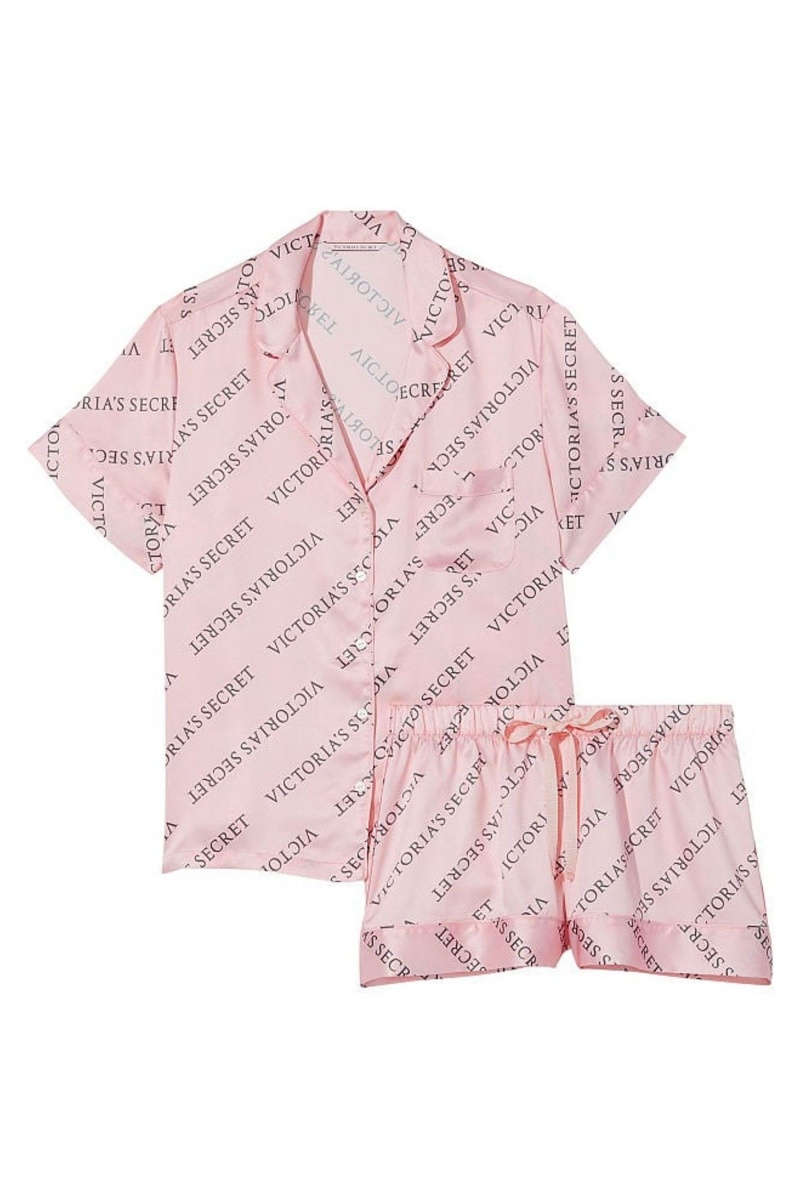 Victoria's Secret Satin Kurzes Pyjamas Rosa | 896743AXF