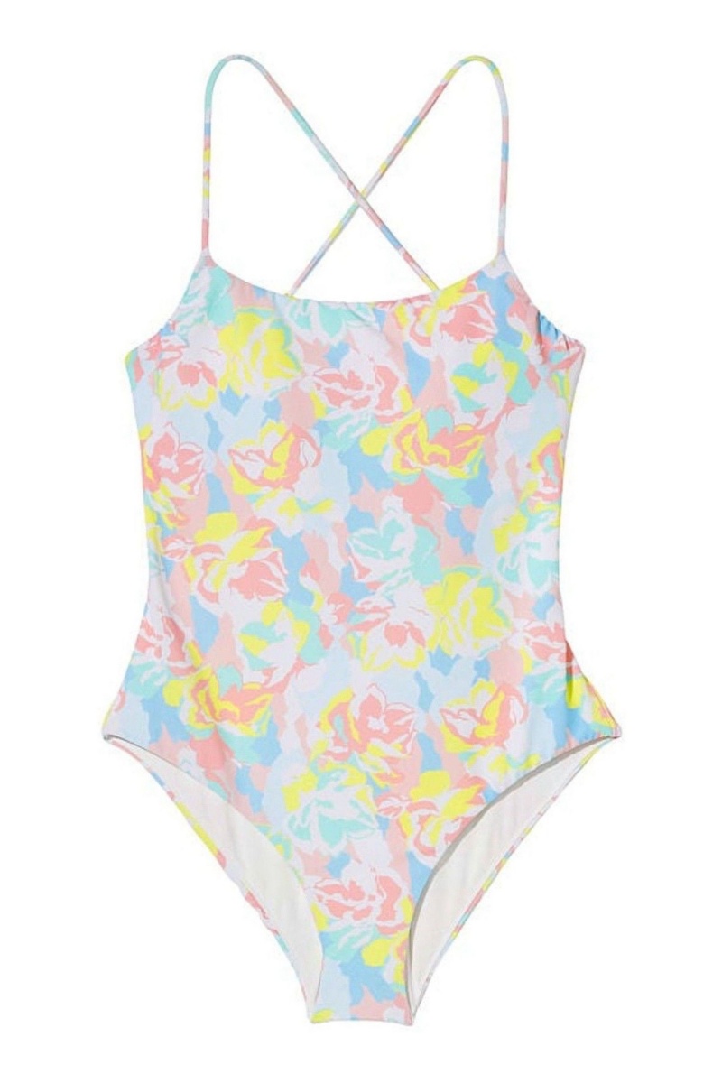 Victoria's Secret Scoop Swimsuit Camouflage Blau | 089354SJK