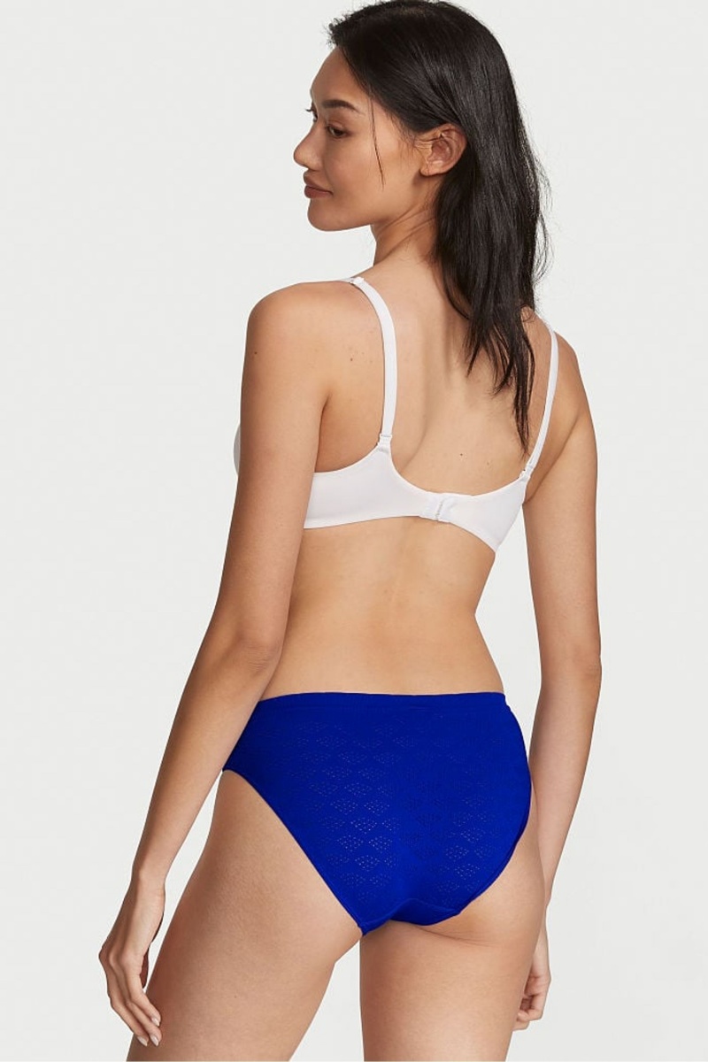 Victoria's Secret Seamless Bikini Knickers Blau | 074165FKR