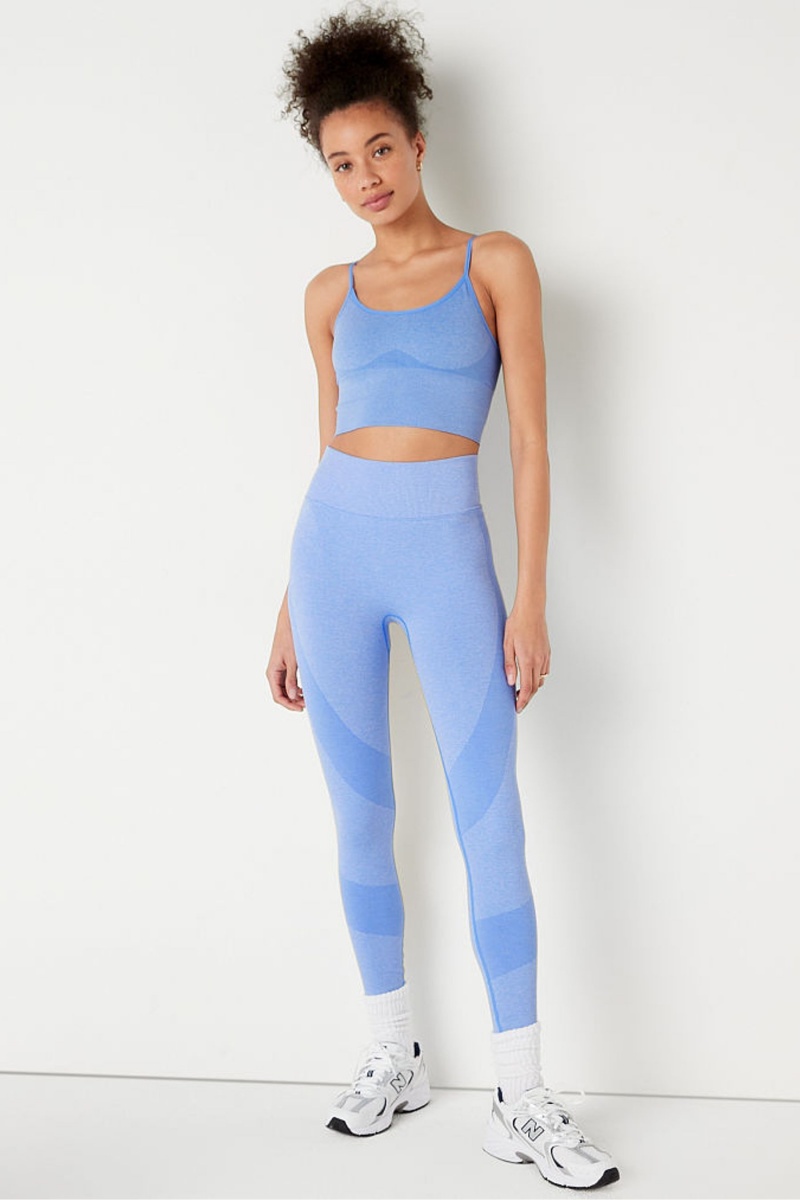 Victoria's Secret Seamless Lightly Gefütterte Sports Crop Bra Blau | 291543UIA