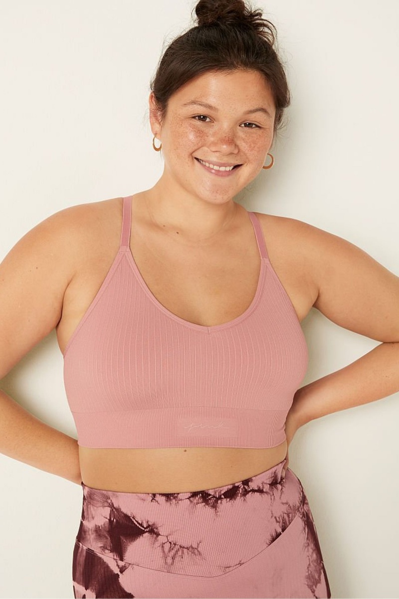 Victoria's Secret Seamless Lightly Gefütterte Low Impact Sports Bra Rosa | 378026AZP