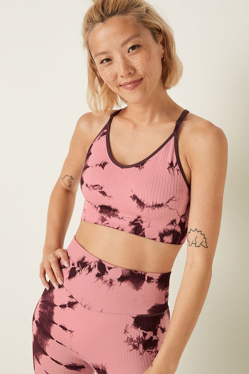 Victoria\'s Secret Seamless Lightly Gefütterte Low Impact Sports Bra Rosa | 583672UJF