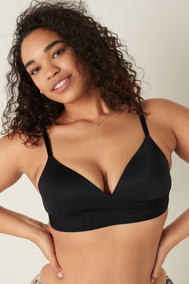 Victoria\'s Secret Seamless Seamless Lightly Gefütterte Low Impact Racerback Sports Bra Schwarz | 679824PTW