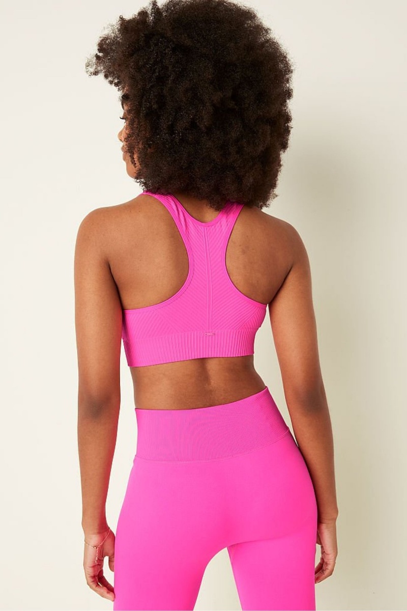 Victoria's Secret Seamless Seamless Lightly Gefütterte Low Impact Racerback Sports Bra Rosa | 435081IWC