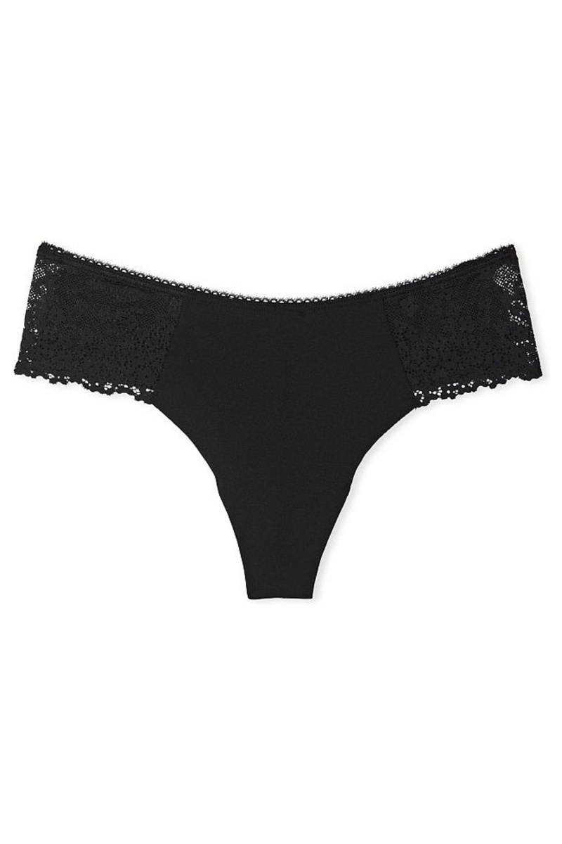 Victoria's Secret Sexy Illusions by Victorias Secret No Show Spitze Tanga Knickers Schwarz | 748310MSI