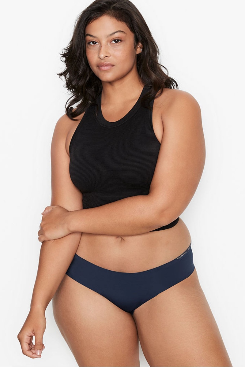 Victoria\'s Secret Sexy Illusions by Victorias Secret No Show Cheeky Joggery Navy Blau | 425769TDQ