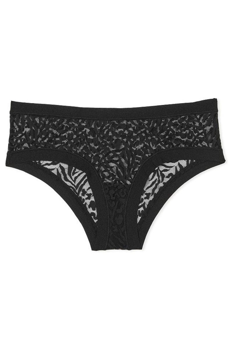 Victoria's Secret Sexy Illusions by Victorias Secret Mesh No Show Cheeky Knickers Schwarz | 893650ENY