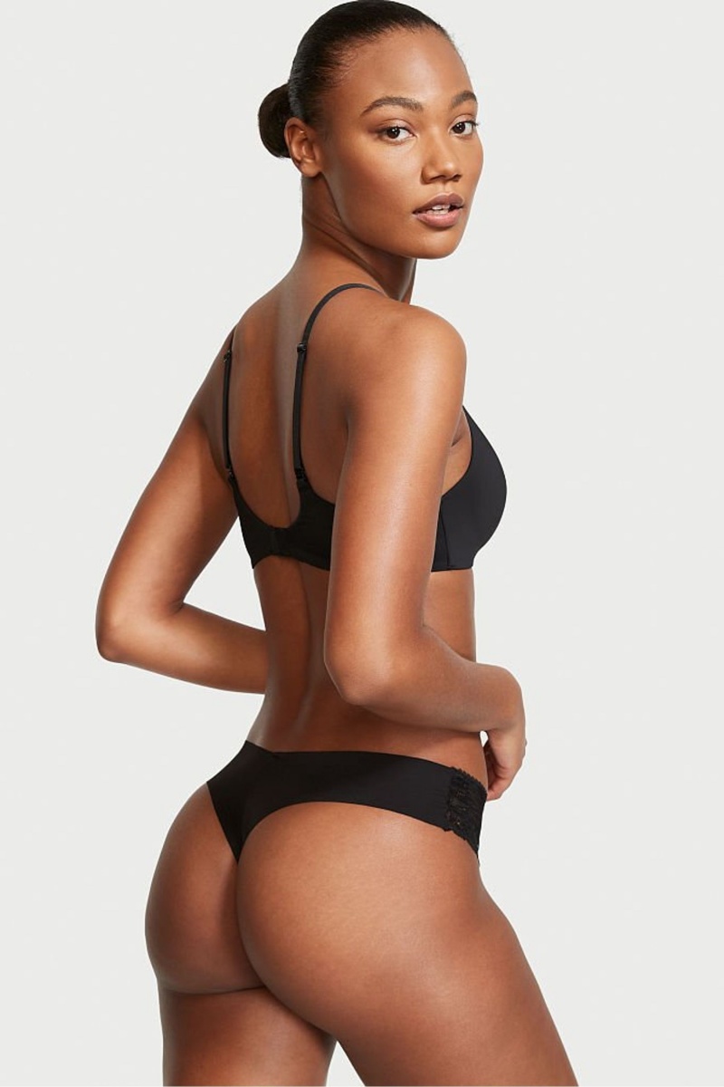 Victoria's Secret Sexy Illusions by Victorias Secret No Show Tanga Knickers Schwarz | 294357ECU