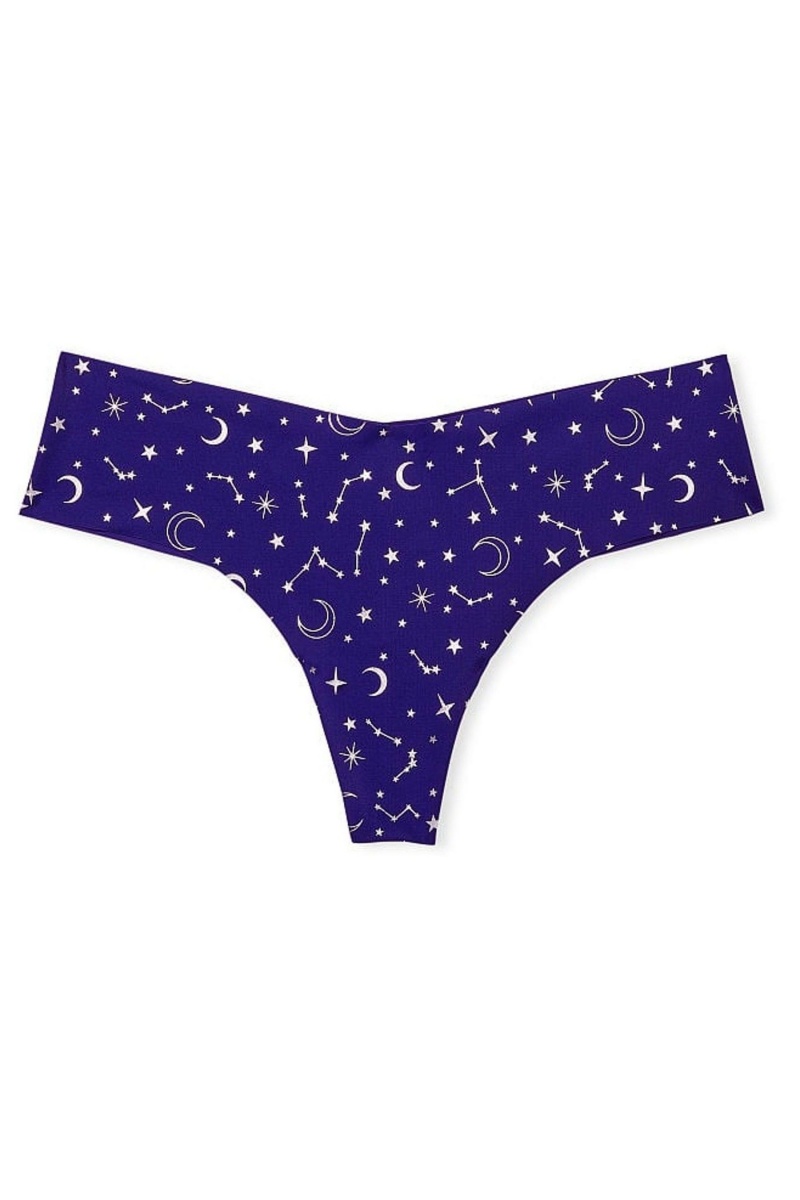 Victoria's Secret Sexy Illusions by Victorias Secret No Show Shimmer Tanga Knickers Blau | 068243PER