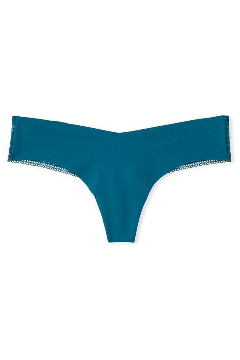 Victoria's Secret Sexy Illusions by Victorias Secret Spitze No Show Tanga Knickers Blau | 380159NGT